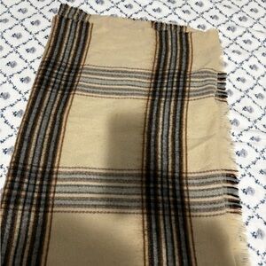 Zara Beige and Black Striped Scarf
